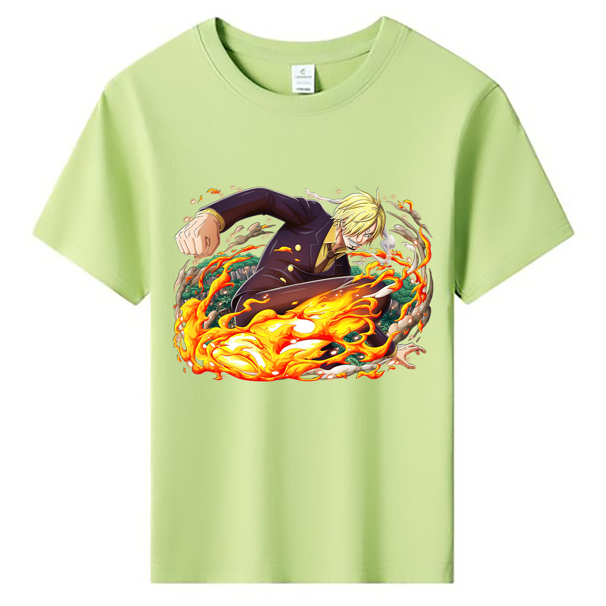 （画像用） ワンピース サンジ ONE PIECE Sanji 綿100％キッズTシャツ（フロントプリント）